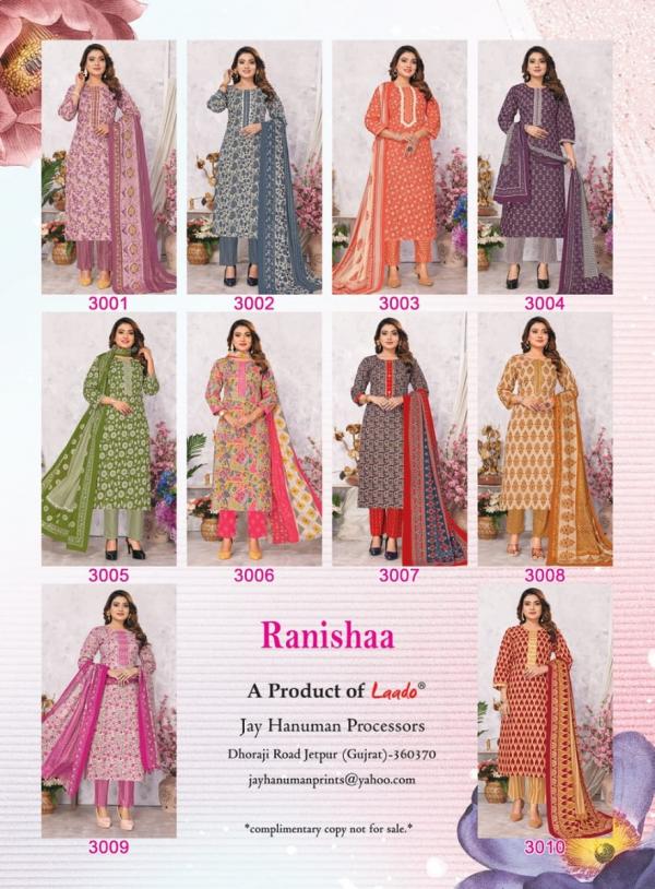 laado ranishaa vol 3  Soft Cotton Dress Material Collection